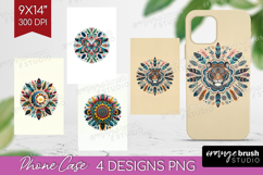 Boho Animal Phone Case PNG - Mandala Case PNG Sublimation Product Image 1