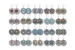 Boho Mandala Round Earrings Sublimation - Earrings Bundle
