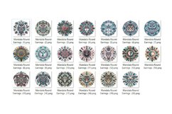 Boho Mandala Round Earrings Sublimation - Earrings Bundle