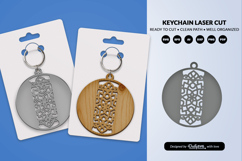 Boho Mandala Round Keychain Laser Cut Product Image 2