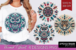Boho Animal Round Tshirt Background - Mandala PNG Product Image 1