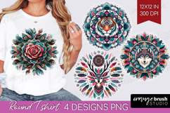 Boho Animal Round Tshirt Background - Mandala PNG Product Image 1