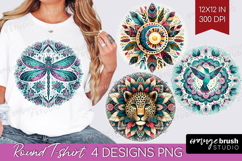 Boho Animal Round Tshirt Background - Mandala PNG Product Image 1