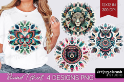 Boho Animal Round Tshirt Background - Mandala PNG Product Image 1