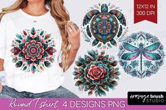 Boho Animal Round Tshirt Background - Mandala PNG Product Image 1