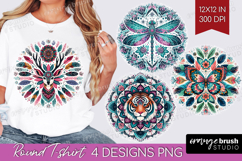 Boho Animal Round Tshirt Background - Mandala PNG Product Image 1