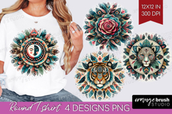 Boho Animal Round Tshirt Background - Mandala PNG Product Image 1