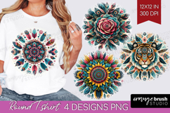 Boho Animal Round Tshirt Background - Mandala PNG Product Image 1