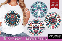 Boho Animal Round Tshirt Background - Mandala PNG Product Image 1