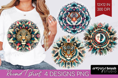 Boho Animal Round Tshirt Background - Mandala PNG Product Image 1