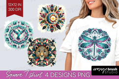 Boho Animal Square Tshirt Background - Mandala PNG Product Image 1