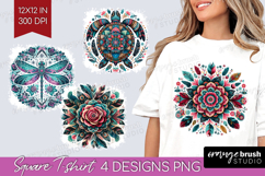 Boho Animal Square Tshirt Background - Mandala PNG Product Image 1