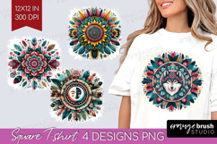 Boho Animal Square Tshirt Background - Mandala PNG Product Image 1