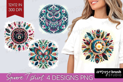 Boho Animal Square Tshirt Background - Mandala PNG Product Image 1