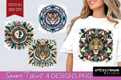 Boho Animal Square Tshirt Background - Mandala PNG Product Image 1