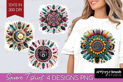 Boho Animal Square Tshirt Background - Mandala PNG Product Image 1
