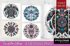 Boho Animal Tumbler Wrap - Mandala Tumbler PNG Sublimation Product Image 1