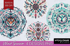 Boho Animal Wind Spinner Sublimation PNG - Mandala Round Product Image 1