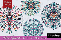Boho Animal Wind Spinner Sublimation PNG - Mandala Round Product Image 1