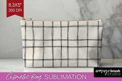 Boho Aesthetic Cosmetic Bag - Minimalist Makeup Bag PNG Product Image 1