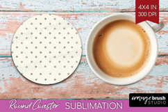 Boho Aesthetic Round Coaster - Minimalist Coaster PNG Product Image 1