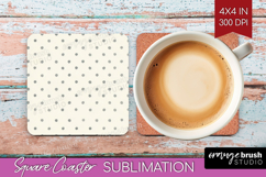 Boho Aesthetic Square Coaster - Minimalist Coaster PNG Product Image 1