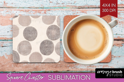 Boho Aesthetic Square Coaster - Minimalist Coaster PNG Product Image 1
