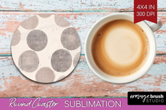Boho Aesthetic Round Coaster - Minimalist Coaster PNG Product Image 1