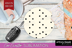 Boho Aesthetic Car Coaster - Minimalist Coaster PNG Product Image 1