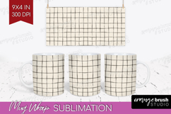 Boho Aesthetic Mug Wrap - Minimalist Mug PNG Sublimation Product Image 1