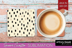 Boho Aesthetic Square Coaster - Minimalist Coaster PNG Product Image 1