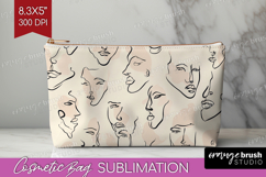 Boho Aesthetic Cosmetic Bag - Minimalist Makeup Bag PNG Product Image 1