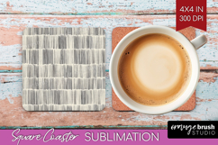 Boho Aesthetic Square Coaster - Minimalist Coaster PNG Product Image 1