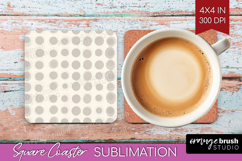 Boho Aesthetic Square Coaster - Minimalist Coaster PNG Product Image 1