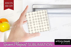 Boho Aesthetic Magnet Sublimation - Minimalist Square Magnet Product Image 1
