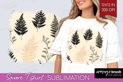 Boho Aesthetic Square Tshirt Background - Minimalist PNG Product Image 1