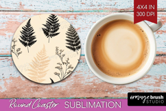 Boho Aesthetic Round Coaster - Minimalist Coaster PNG Product Image 1