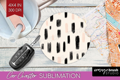 Boho Aesthetic Car Coaster - Minimalist Coaster PNG Product Image 1