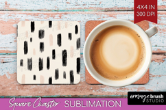 Boho Aesthetic Square Coaster - Minimalist Coaster PNG Product Image 1