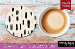Boho Aesthetic Round Coaster - Minimalist Coaster PNG Product Image 1