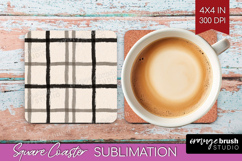 Boho Aesthetic Square Coaster - Minimalist Coaster PNG Product Image 1