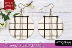 Boho Aesthetic Round Earrings - Minimalist PNG Sublimation Product Image 1