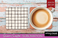 Boho Aesthetic Square Coaster - Minimalist Coaster PNG Product Image 1