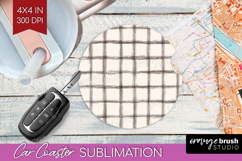 Boho Aesthetic Car Coaster - Minimalist Coaster PNG Product Image 1