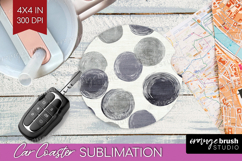 Boho Aesthetic Car Coaster - Minimalist Coaster PNG Product Image 1
