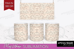 Boho Aesthetic Mug Wrap - Minimalist Mug PNG Sublimation Product Image 1