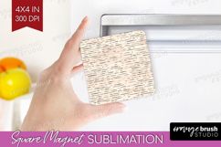 Boho Aesthetic Magnet Sublimation - Minimalist Square Magnet Product Image 1