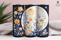 Boho Moon and flower pattern Sublimation tumbler Design Product Image 12