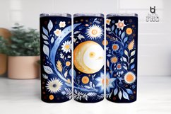 Boho Moon and flower pattern Sublimation tumbler Design Product Image 3