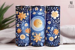 Boho Moon and flower pattern Sublimation tumbler Design Product Image 6